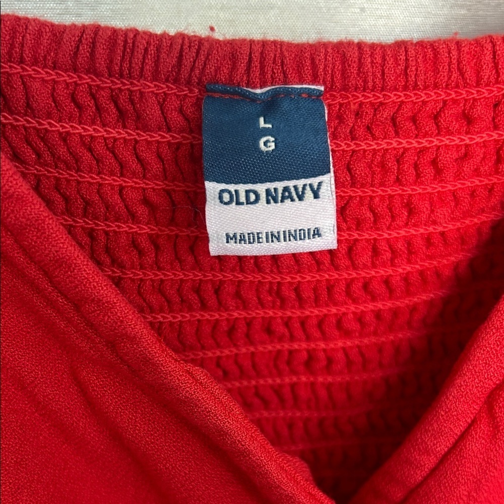 Old Navy Red Midi Dress with Button Front Detail - Picture 6 of 7